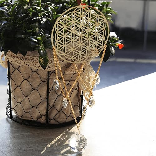 Miniatura 9 de Flower of Life - Atrapasoles de cristal, decoración de pared de geometría sagrada, adorno colgante decorativo para el hogar, oficina, jardín