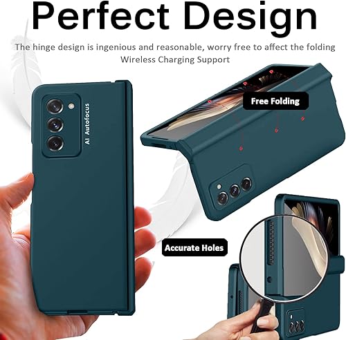 Miniatura 6 de Miimall Funda compatible con Samsung Galaxy Z Fold 2, cobertura de bisagra, parachoques protector para mujeres y hombres con película protectora de