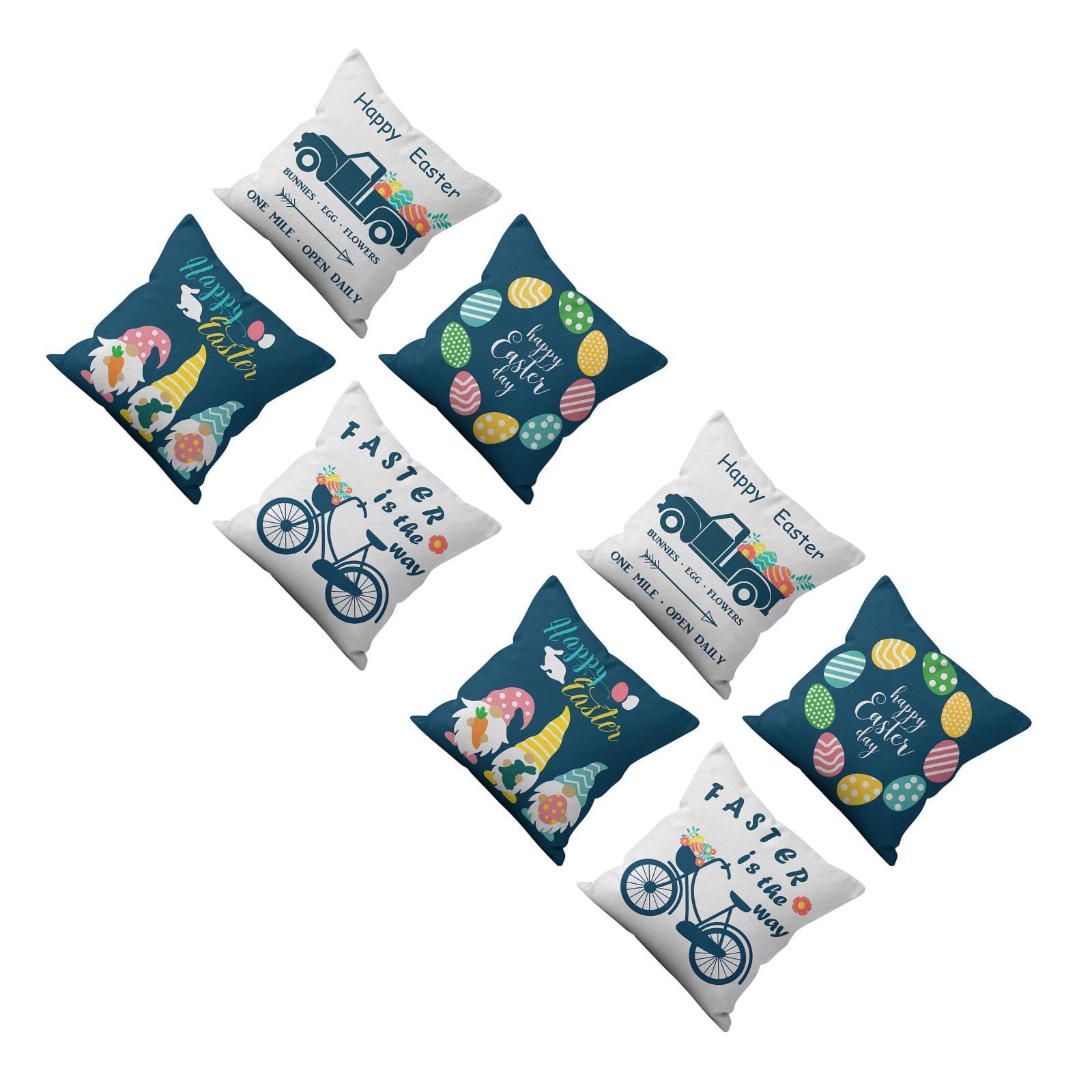 Housses de coussin de Pâques (lot de 2 taies d'oreiller colorées pour canapé et lit)