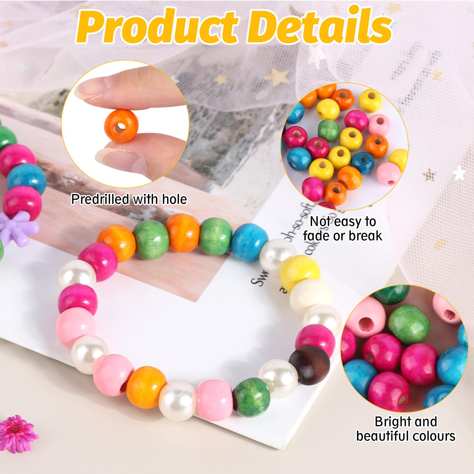 700 Palline Di Legno Naturali Con Foro - Perline Per Lavoretti, Macramè E DIY - Foto 3