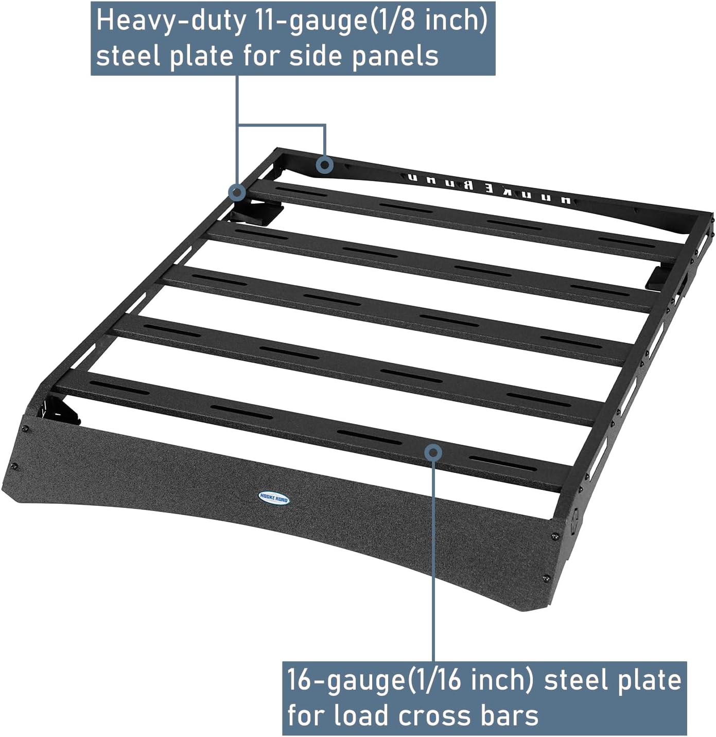 Hooke Road Double Cab Tacoma Roof Rack Steel Cross Bars for 2005-2023 Toyota Tacoma 2nd 3rd Gen, Overland Rooftop Cargo Carrier Basket