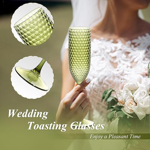 Miniatura 3 de Copas de champán de plástico, copas de champán irrompibles, copas de vino de diamante reutilizables, copas de vino transparentes para fiestas, copas