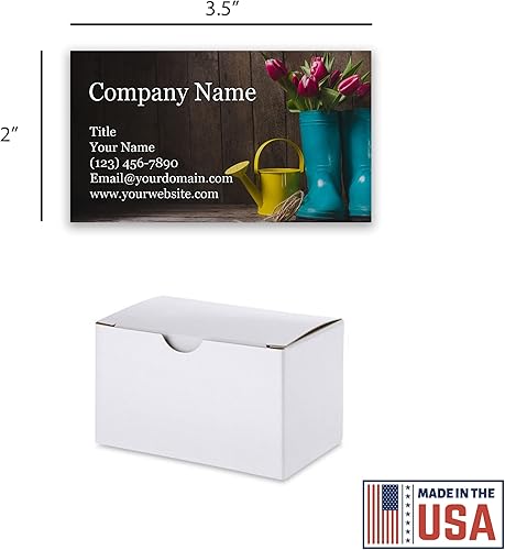 Vista 117 de Tarjetas de visita personalizadas, 3.5 x 2 pulgadas, paquete de 100 tarjetas gruesas y resistentes de 14 puntos, cuidado del césped, remoción