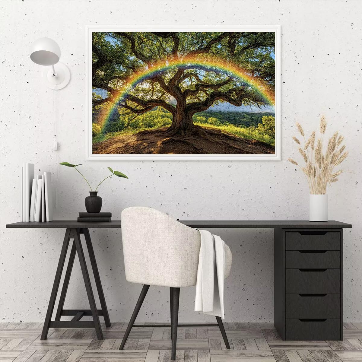 Puzzle 2000 Piezas, Puzzle Árbol con Caja Regalo para Adultos, Rompecabezas de Madera, Rompecabezas Desafiante para Decoracion Navidad, Regalo Mujer, Cuadros Decoracion Salon Modernos, (Arcoíris) V-3