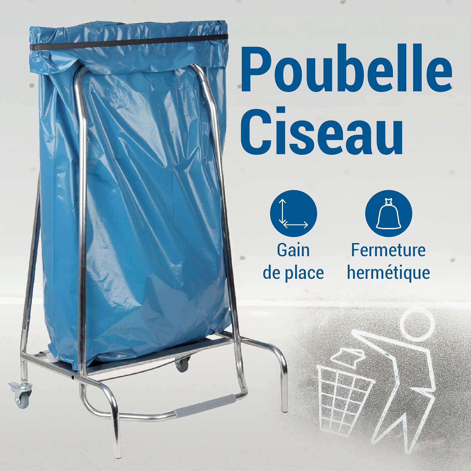 L2g Poubelle Ciseau Inox, Largeur de Pince 600 mm