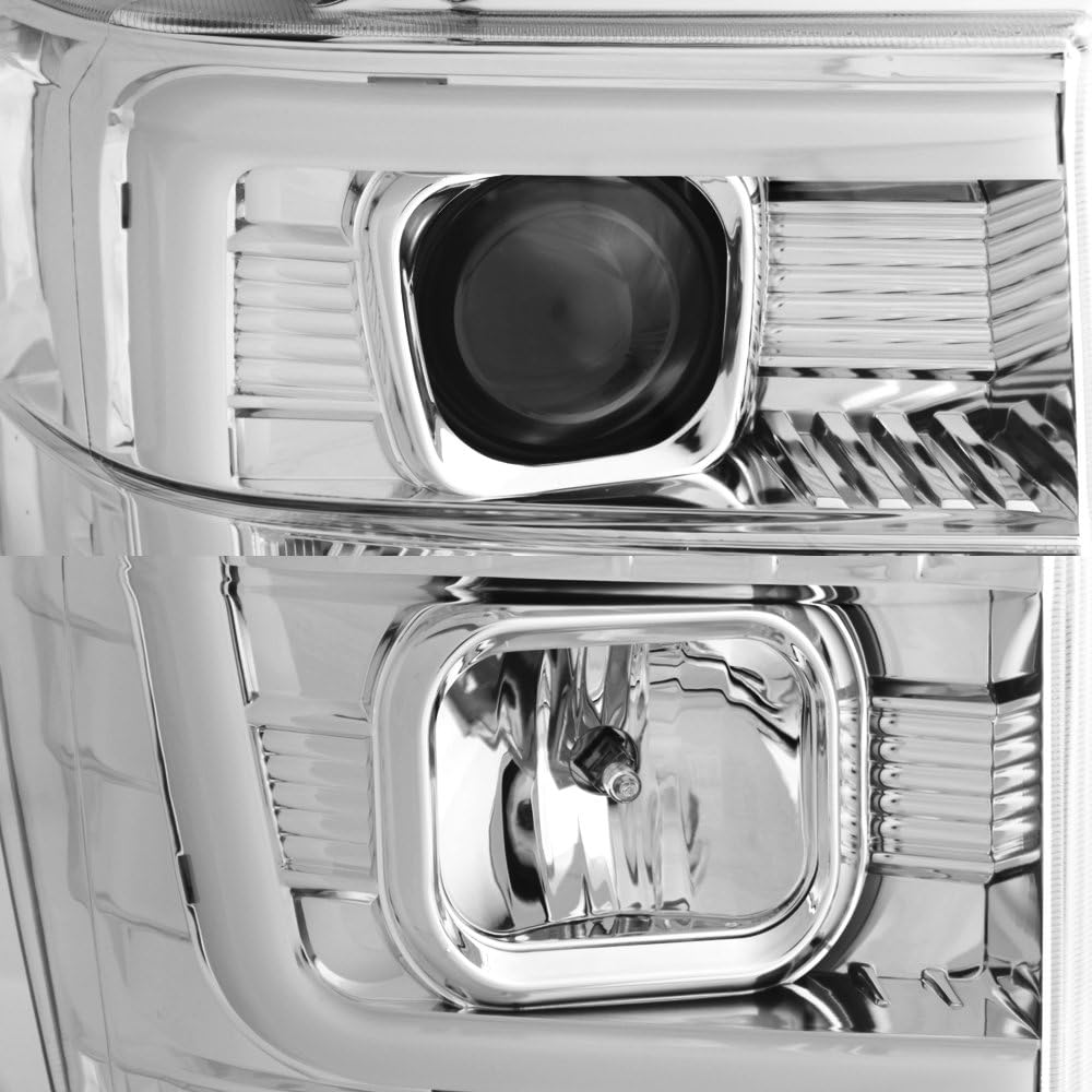 AKKON - For 2008-2010 Ford F250 F350 F450 F550 Superduty LED Tube Projector Headlights Driver+Passenger Pair