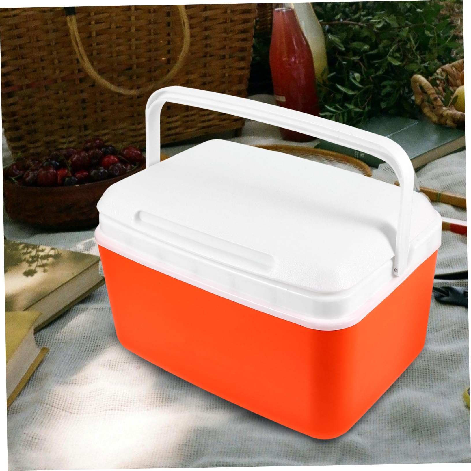 Caja térmica portátil aislada con asa, contenedor de alimentos multifunción para picnic al aire libre, camping, barbacoa, pesca, incluye paquetes de hielo y panel de hielo, duradero y fácil de