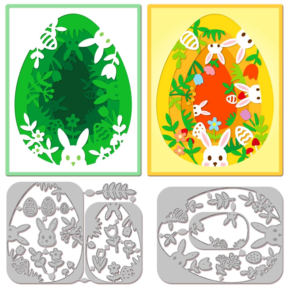 Fustelle Metallo Coniglietto Pasquale 2 Pezzi | Scrapbooking E Biglietti Fai Da Te | Spring Happy Easter