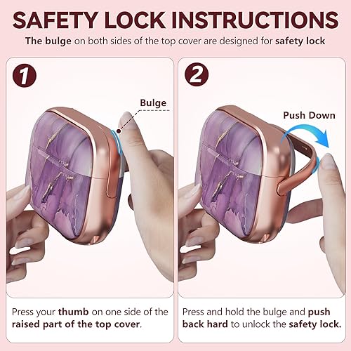 Miniatura 8 de Inesore Funda rígida para AirPods Pro de 2 generación con cerradura, diseño de flores lindas Air Pods Pro 2, fundas rígidas para iPod Pro para