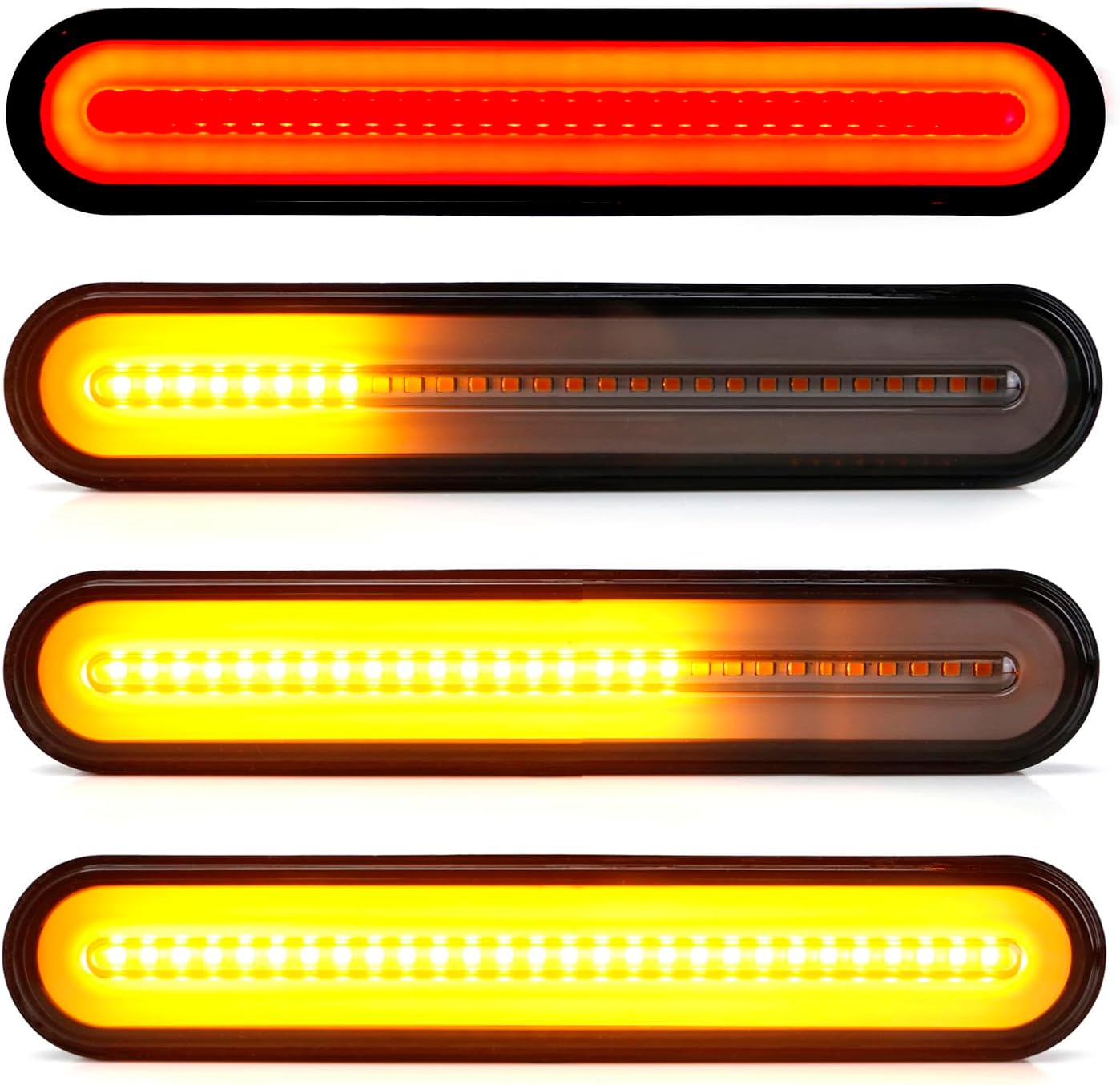 iJDMTOY Dual Rear Fender/Bagger Vertical Mount LED Rod Light Kit, Compatible with Harley Davidson Motorcycles, Full LED 3-in-1 Stop/Brake, Turn Signal, Parking Light