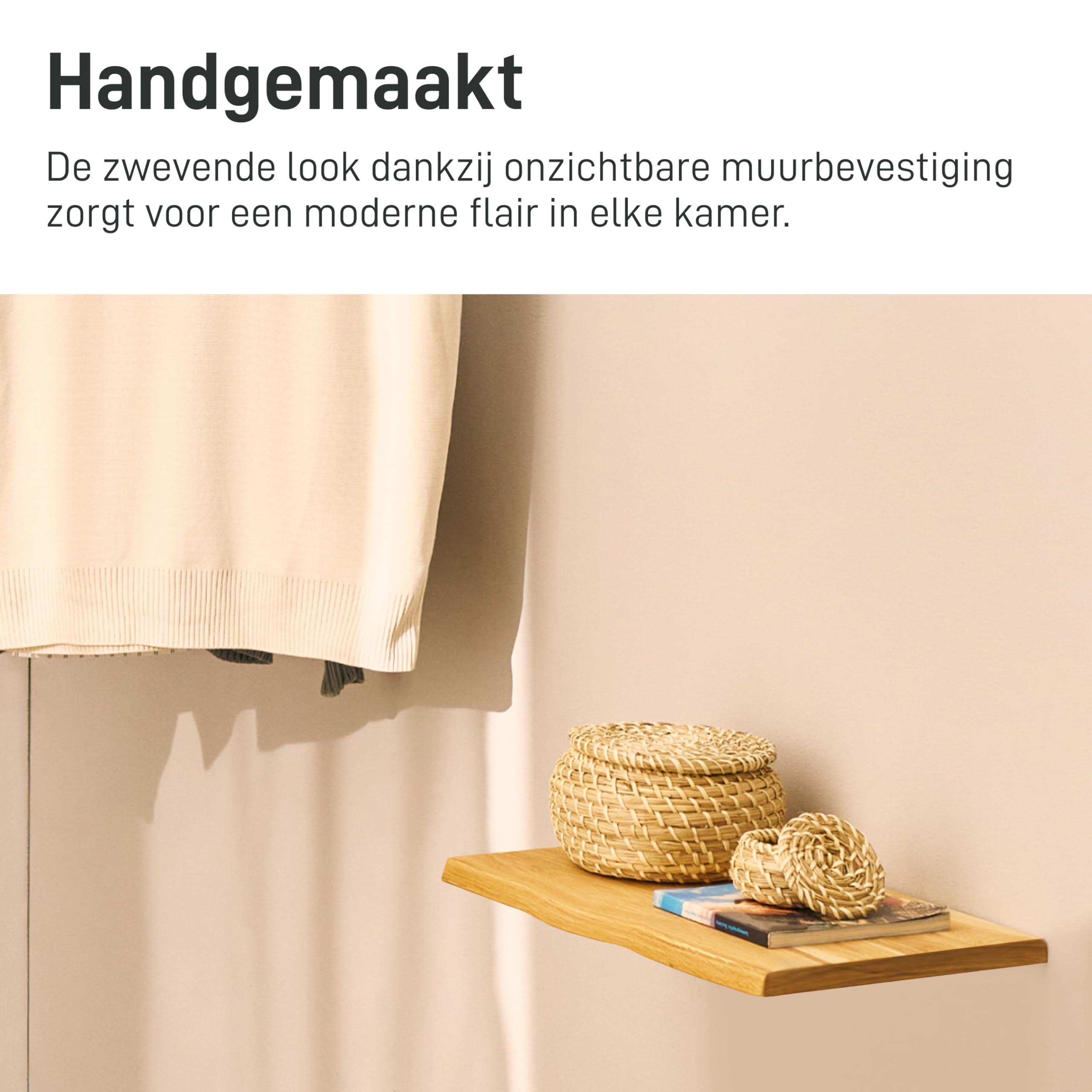 Wandplank Live edge | zwevend | Set van 2 Wandplank Live edge | zwevend | Set van 2