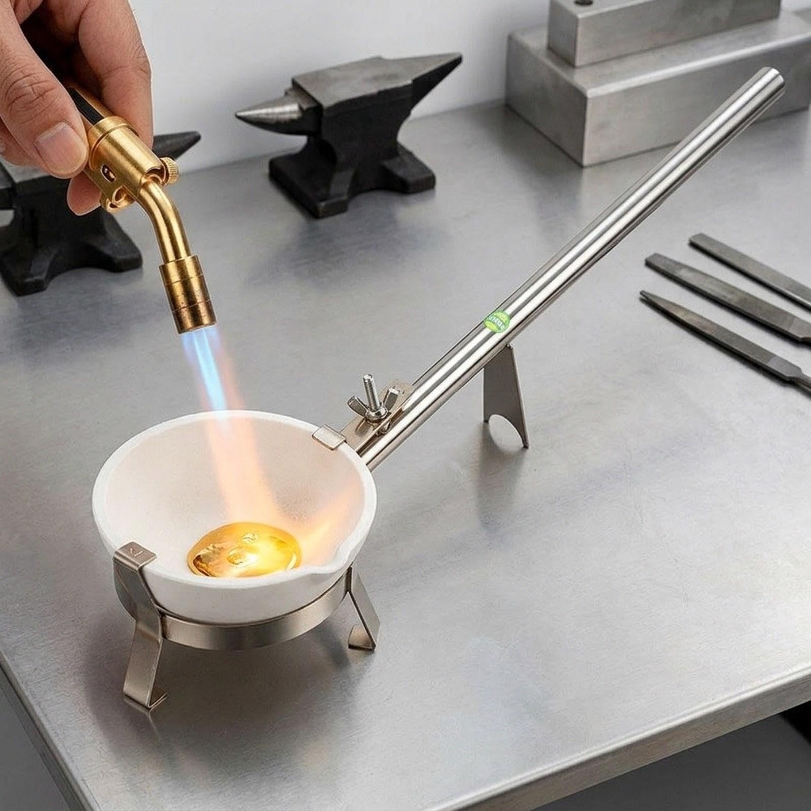 Pinza per Crogiolo, Morsetto Robusto per Ciotola, Strumento per Fusione Metalli, Manico Lungo, Design Fisso in Acciaio Inossidabile di, a