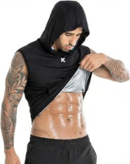 Kewlioo Men's Hooded Sauna Shirt with 3-Layer Heat-Trapping Fabric
