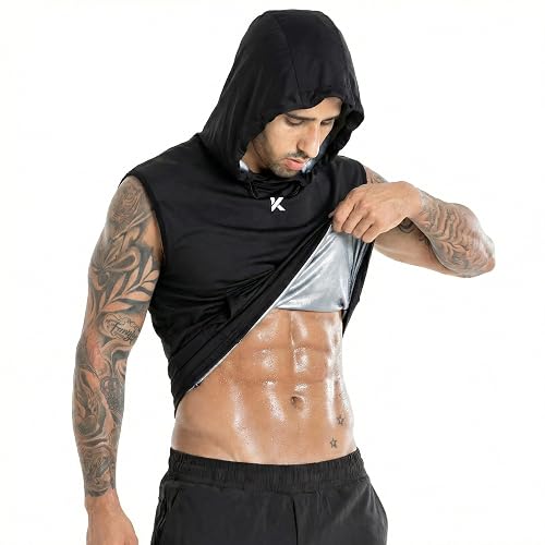 Kewlioo Sauna Shirt for Men Hoodie - Heat Trapping Sauna