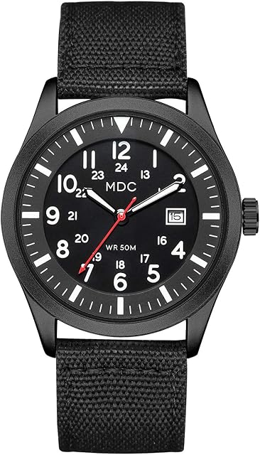 Infantry MDC Mens Military Analogue Quartz Watch, Army Tactical Wrist Watches for Men, Outdoor Field Work Wrsitwatch with Date Display, 5ATM Waterproof
