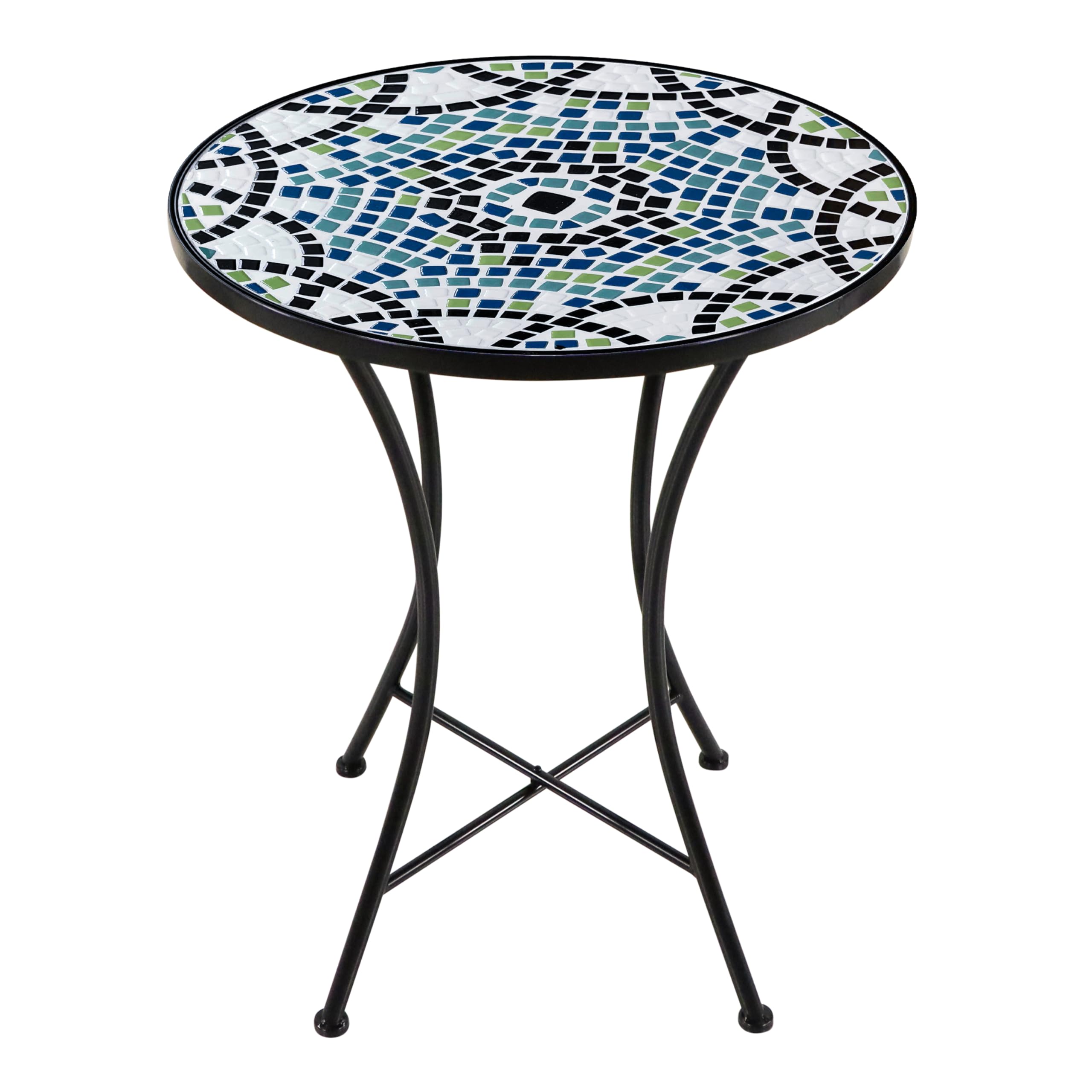 AXI Amélie Bistroset 3-teilig mit Mosaik Design Mehrfarbig | Bistrotisch mit 2 Stühlen | Bistro Gartenmöbel Set für Garten/Balkon/Terrasse | Balkonset/Sitzgruppe Sizilianischer Stil