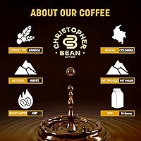 Vista 3 de Christopher Bean Coffee - Certificado Kosher - Café con sabor a caramelo de goteo universal descafeinado molido Granos de café con tostado medio