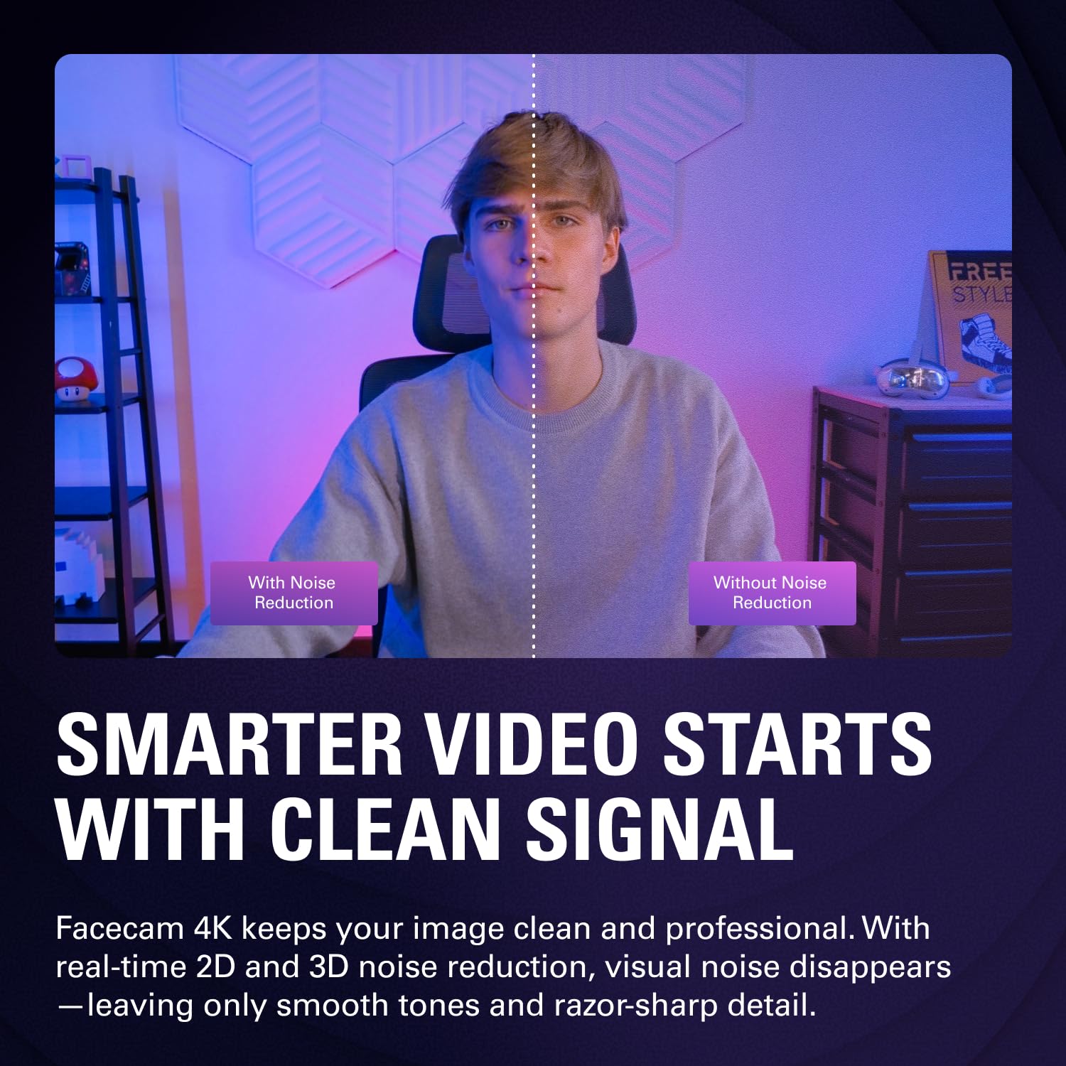 Elgato Facecam 4K - Webcam de estudio 4K60, control tipo DSLR, efectos cinematográficos, filtros de lente de 49mm, HDR, video sin comprimir, área de enfoque optimizada | USB-C para PC y Mac