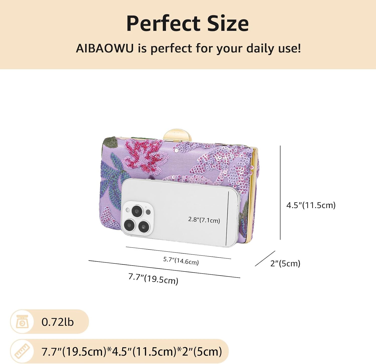 Embroidered Flower Evening Bag Floral Clutch Purse for Women Wedding Beaded Purse Sequin Clutch Shoulder Bag - Image 6