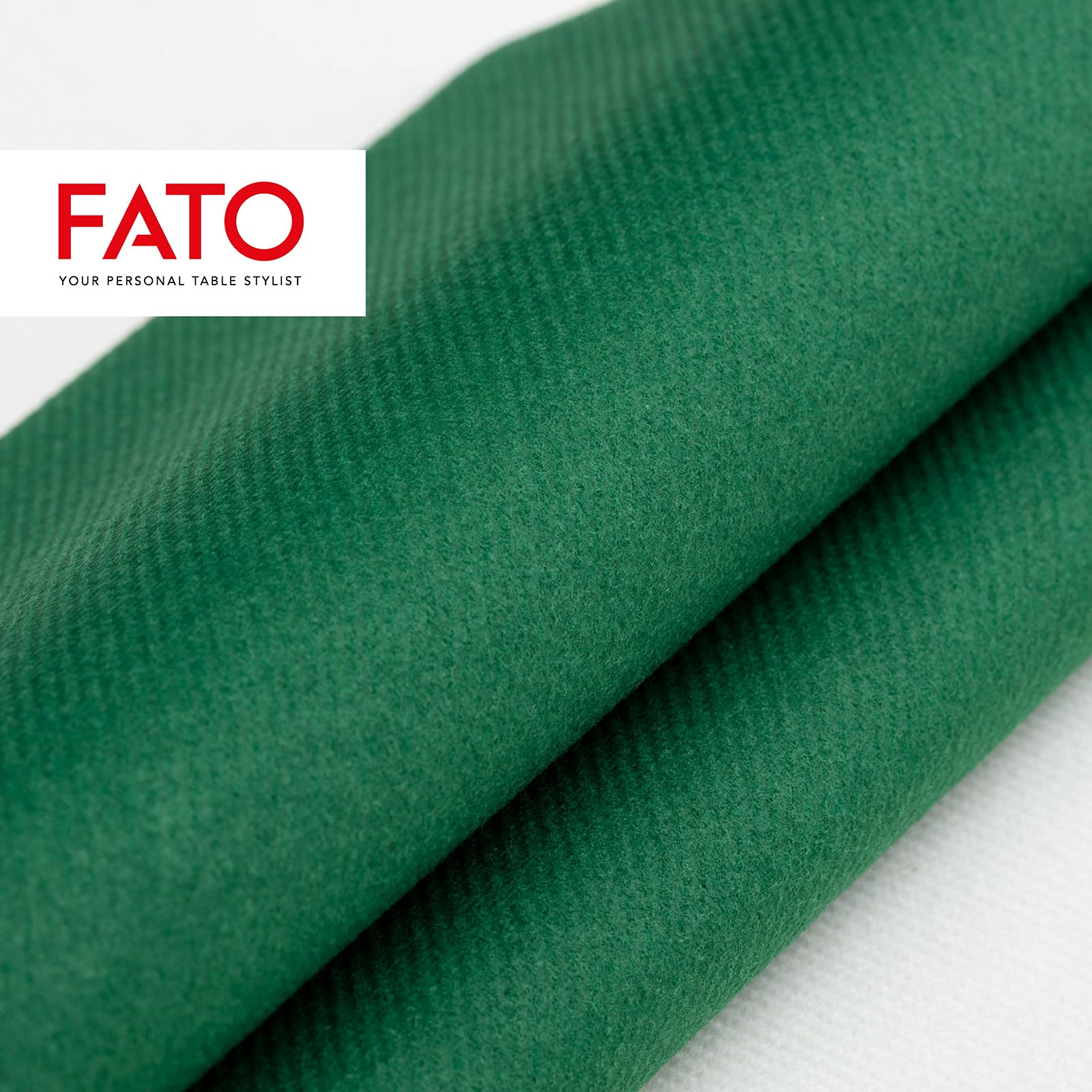 Fato, Suche serwetki papierowe, Airlaid, efekt materiału, opakowanie 50 serwetek, rozmiar 40 x 40 złożone na 4, kolor zielony leśny