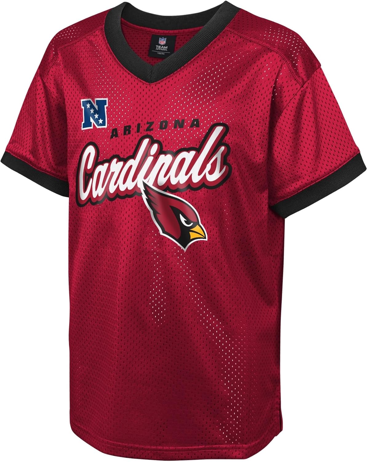 NFL Kids Youth Boys 8-20 Officially Licensed Division Established Team Color Mesh V-Neck Wordmark Primary Logo Jersey - Image 2