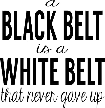 ISEE 360 Black Belt Karate Wall Stickers for Bedroom Living Room Pooja Room Home Decoration Vinyl Die Cut Wall Stickers L X H 45 X 46Cms