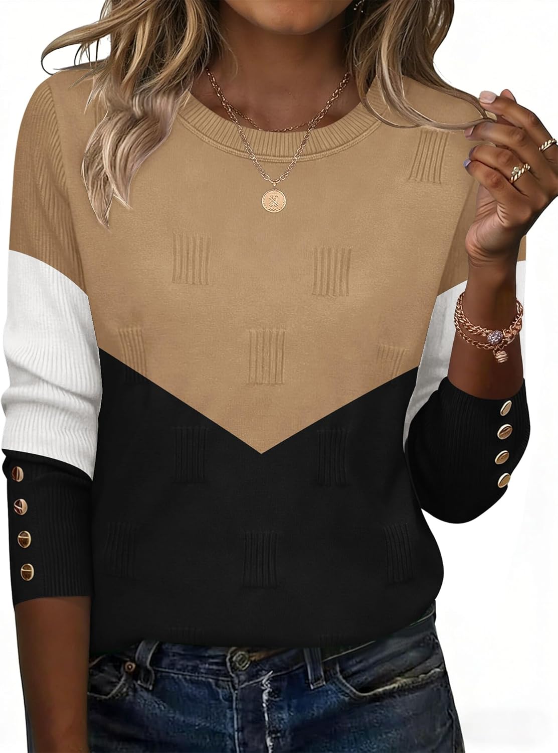 Blouse met ronde hals in satijn, grafisch motief bedrukte marine fond