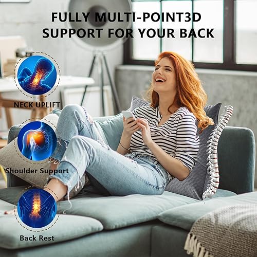 Miniatura 3 de Almohadas de lectura para sentarse en la cama para adultosniños, almohada de cuña para sentarse, respaldo triangular, respaldo de cama, soporte para