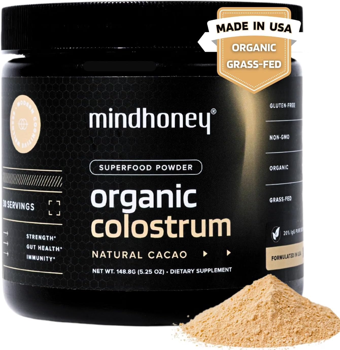 MINDHONEY Organic Colostrum Powder | Gut Health, Immunity, & Healthy Aging