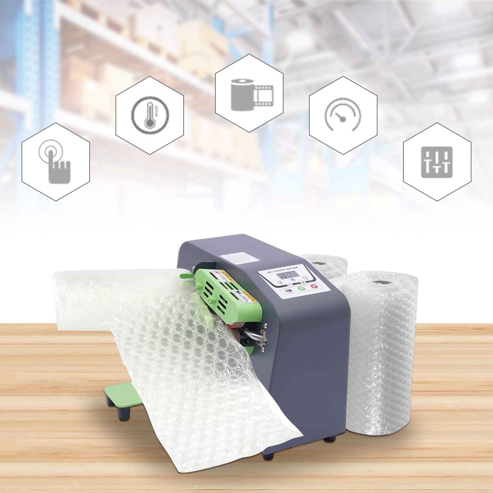 Efficient Air Pillow Machine for Shipping Packaging,Bubble Bags for Packing Fragile Items Machine ,Automated Packing Machine for Increased Productivity,Bubble Wrap Machine for All 984.25ft Rolls (110V)