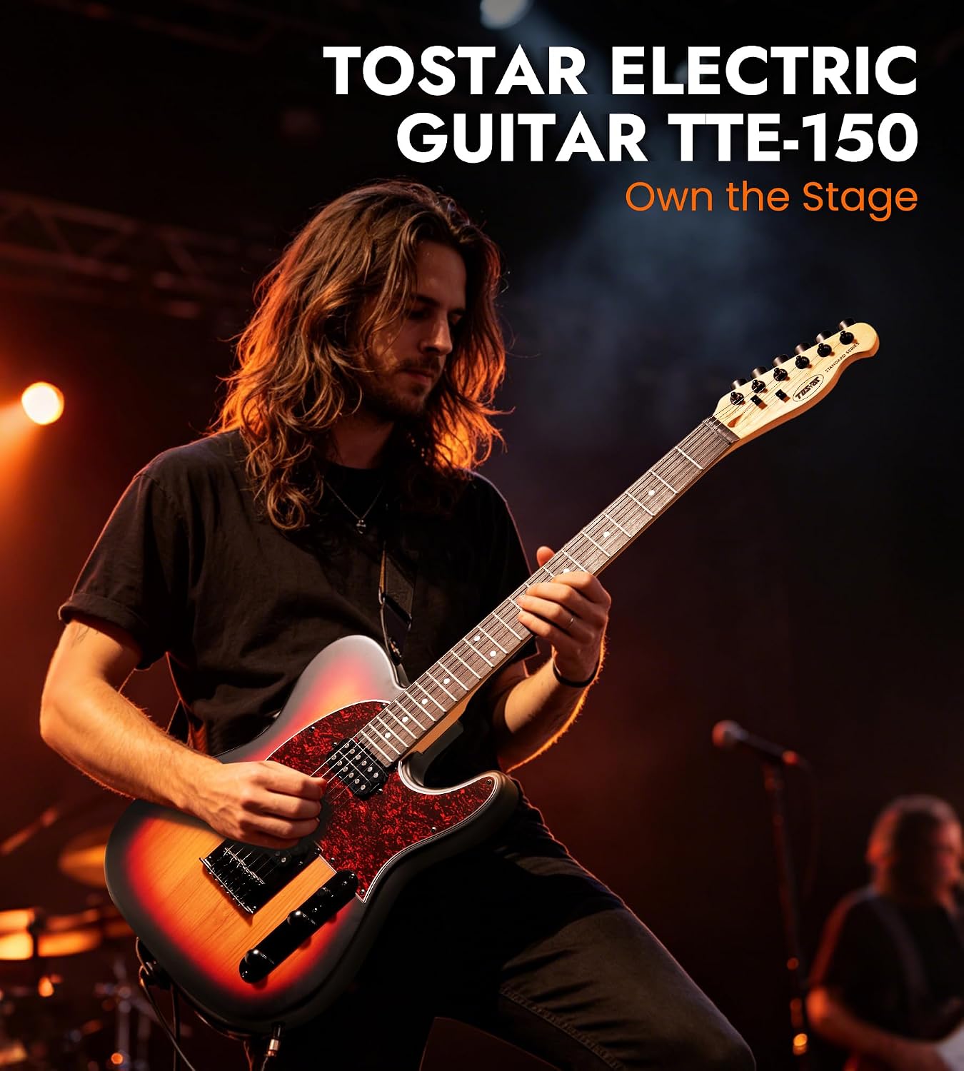 Tostar Electric Guitar: HH Humbuckers, Fixed Hardtail Bridge & Smoked Matte Finish, 3-Way Switch, 39" Solid Body Electric Guitar for Intermediate Players, Guitarra Eléctrica, Birthday Gifts, Sunburst