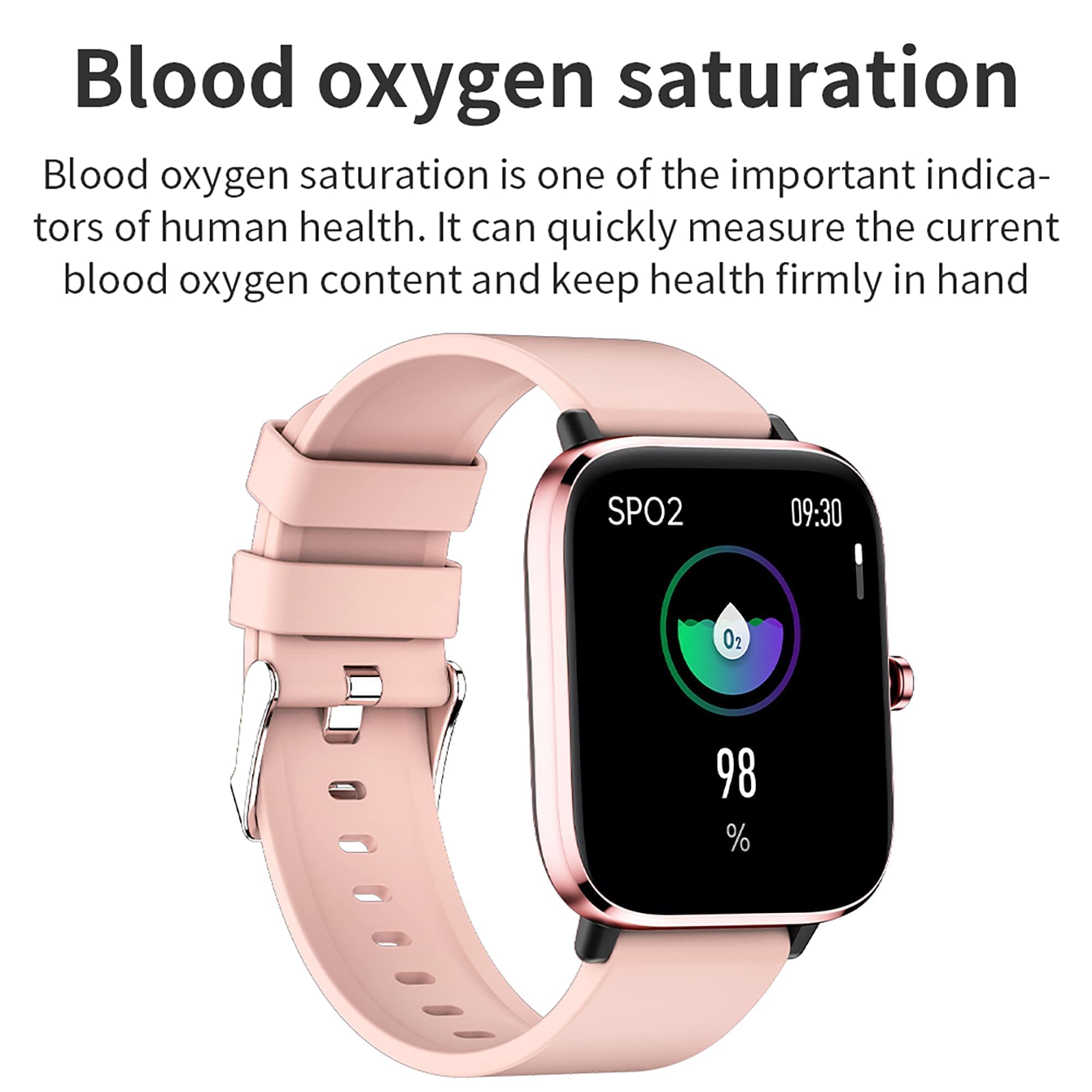 Fitnessuhr Damen Smartwatch mit Whatsapp Funktion Fitness Tracker Telefonieren mit Lautsprecher Blutdruckmessung Pulsuhr Schrittzähler ohne App und Handy Kalorienzähler Armband Rosegold Rosa