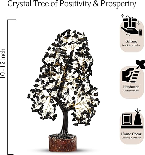 Miniatura 2 de Turmalina negra - Árbol de piedras preciosas - Árbol bonsái - Decoración de habitación de cristal - Árbol de cristal Feng Shui - Decoración de