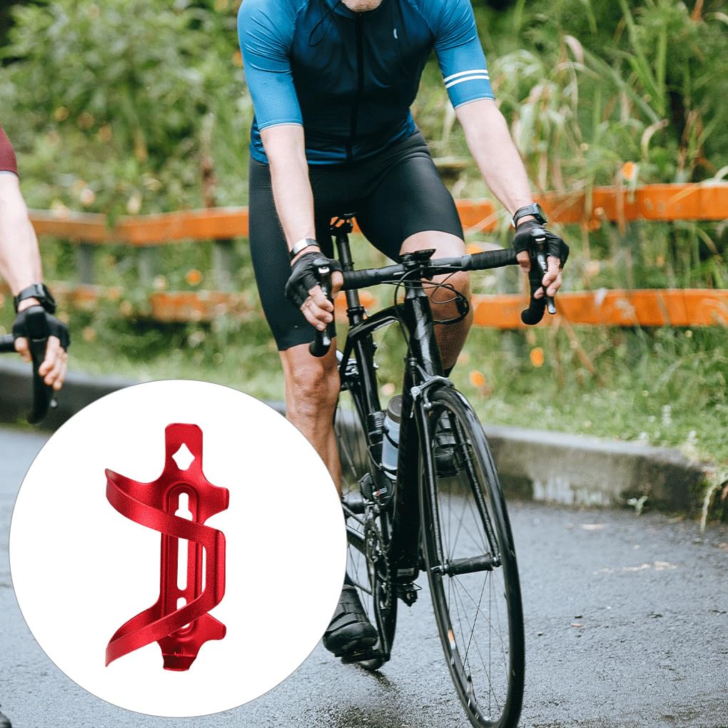 Juego de 10 soportes para botellas de agua de bicicleta de aleación de aluminio universal para bicicleta de montaña, jaula exterior portátil, color rojo