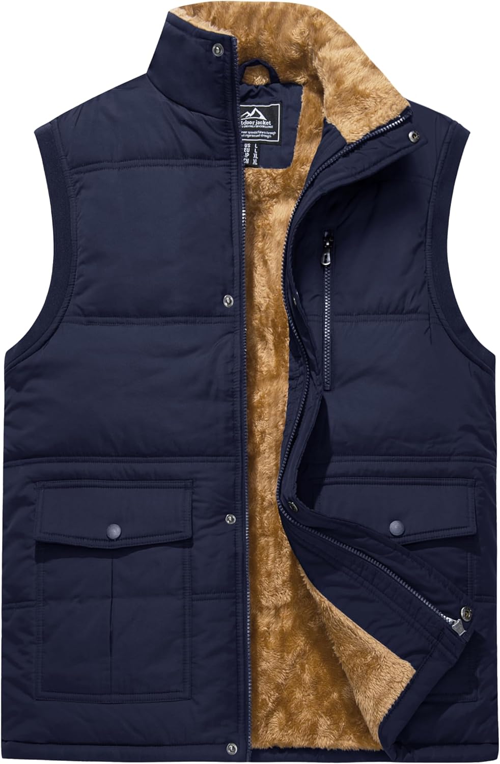 CRYSULLY Men’s Winter Outerwear Vests Fleece Lined Sleeveless Jackets Warm Quilted Puffer Vest Casual Sherpa Outdoor Vest CRYSULLY Men’s Winter Outerwear Vests Fleece Lined Sleeveless Jackets Warm Quilted Puffer Vest Casual Sherpa Outdoor Vest