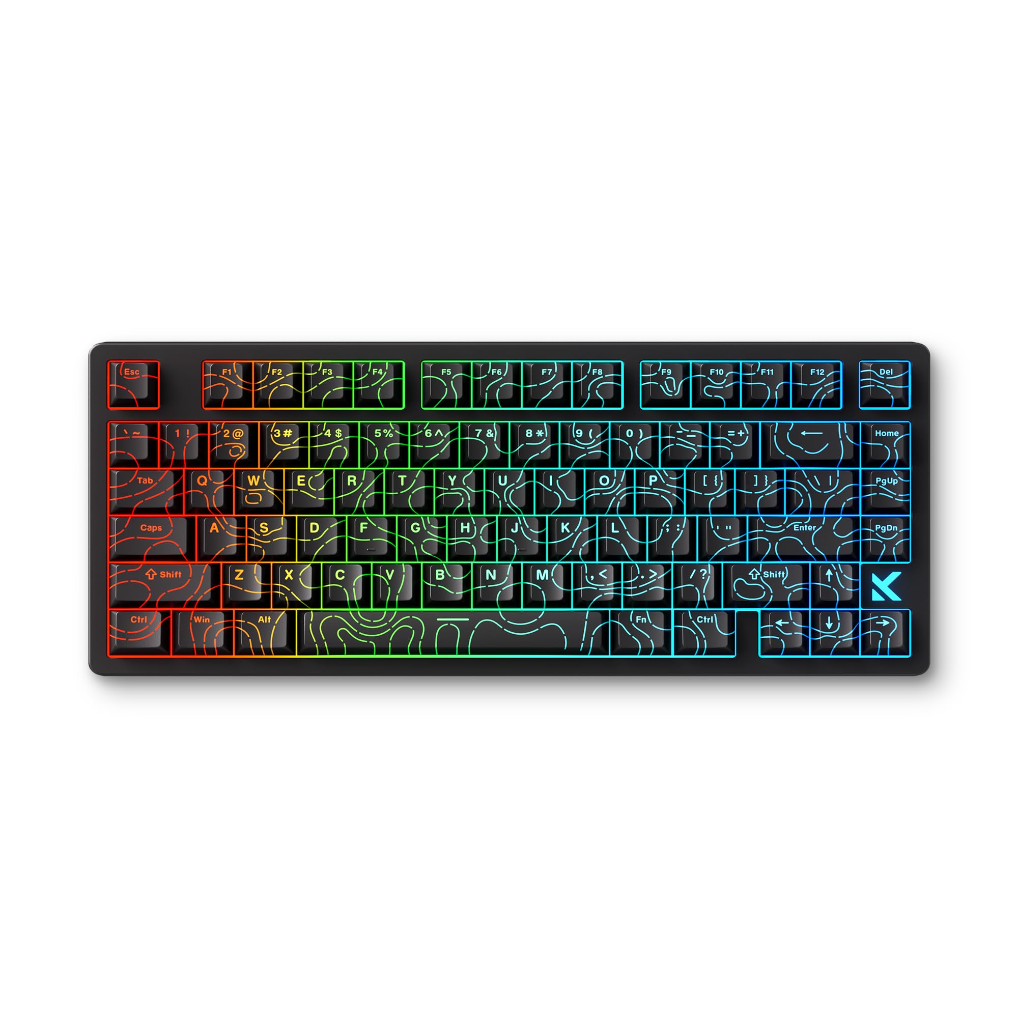 FOXMM x MCHOSE Jet 75 HE Klawiatura do Gier 75% RGB, Rapid Trigger 8000 Hz, Przełącznik Magnetyczny z Efektem Halla God, Bardzo Precyzyjny Regulowany Skok 0,005 mm, do Gier FPS, Czarna