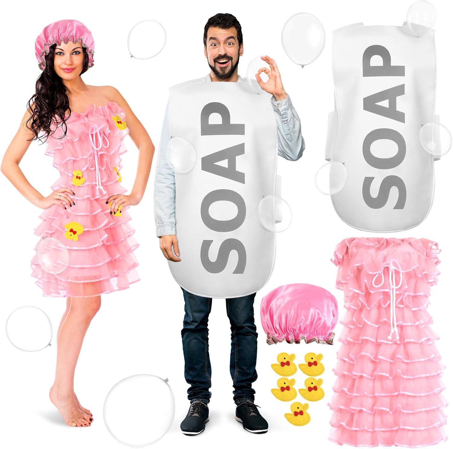 Suhine 23 Pcs Loofah and Soap Costume for Adult Halloween