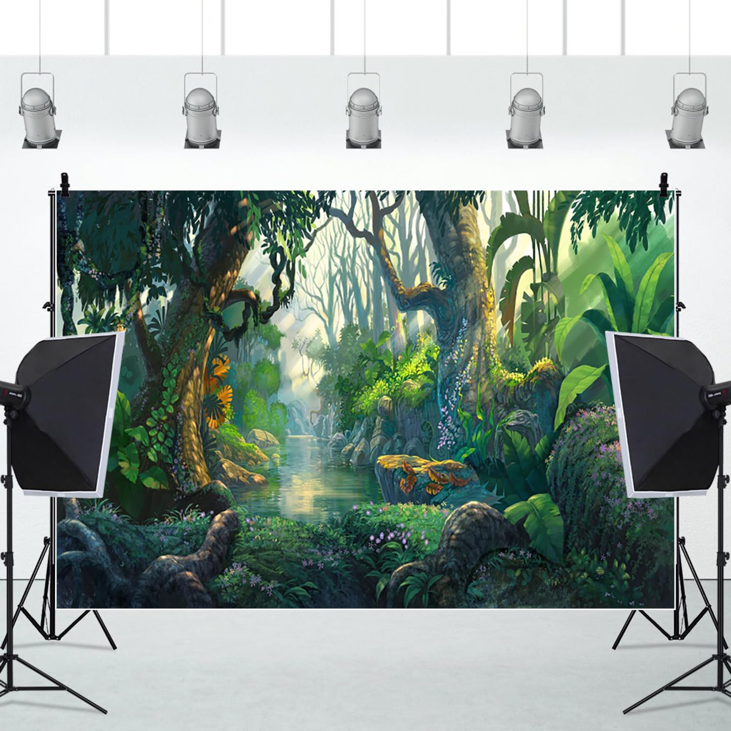 Fotohintergrund Dschungel-Motiv – 7,6x5 Fuß Vinyl Für Studio, Party Oder Dekoration