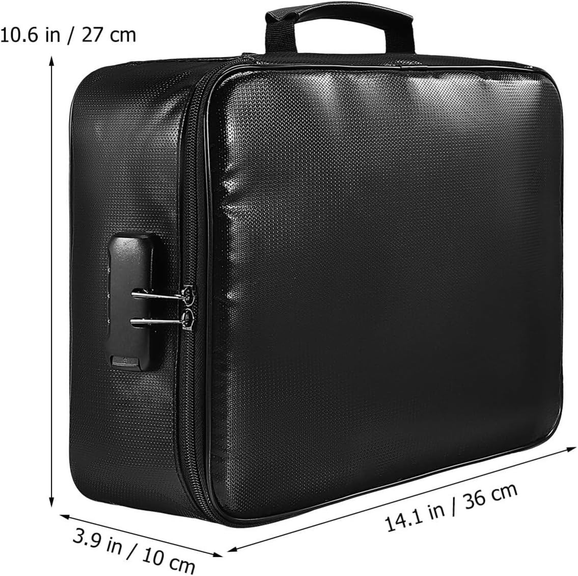 SHERCHPRY Fireproof Document Holder Capacity File Organizer Reinforced Handle Stylish Design and for Important Documents and Certificates Travel Accessories