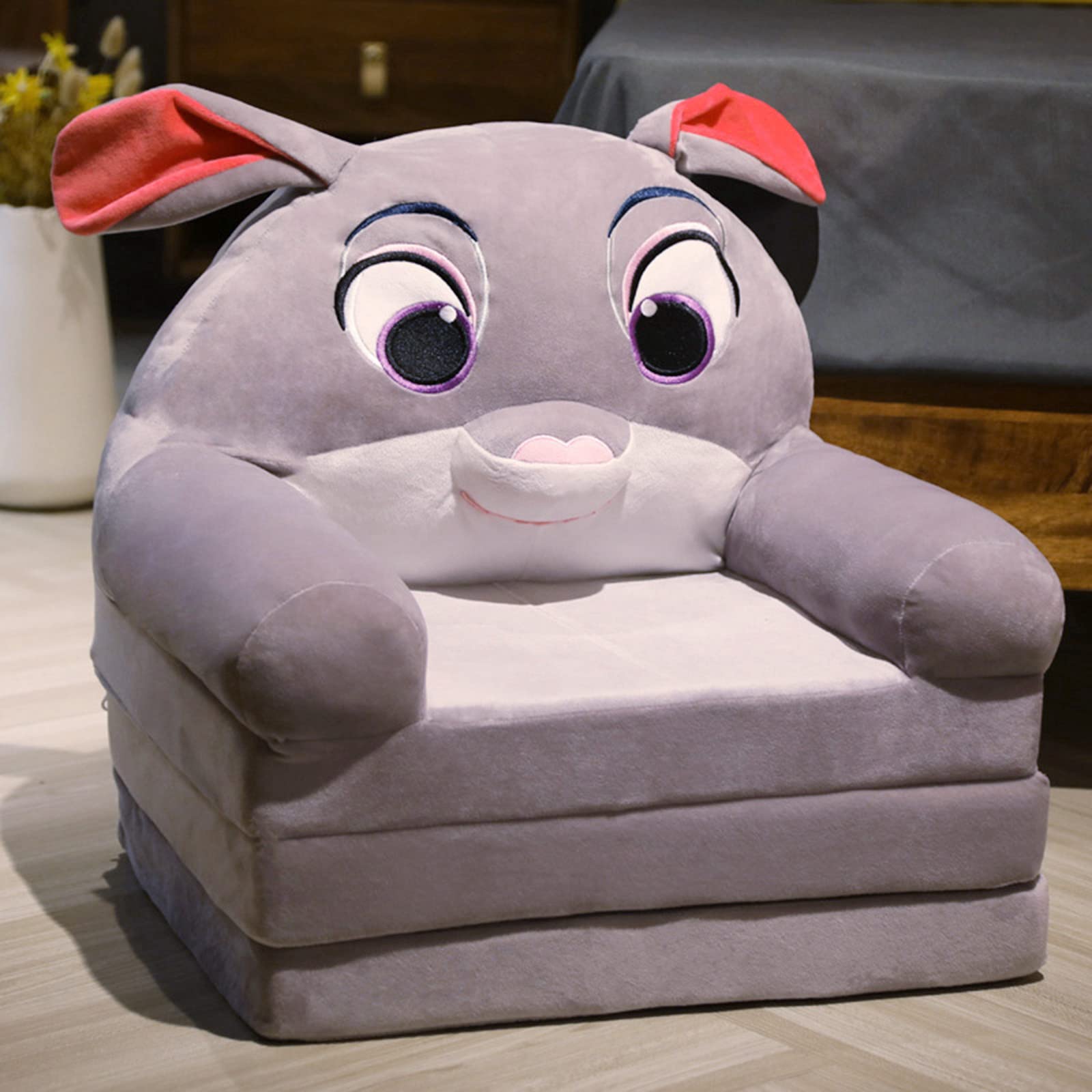 Canapé Enfant Peluche 2 En 1 Pliable - Fauteuil Convertible Canapé-Lit Mignon - Pour Salon Et Chambre