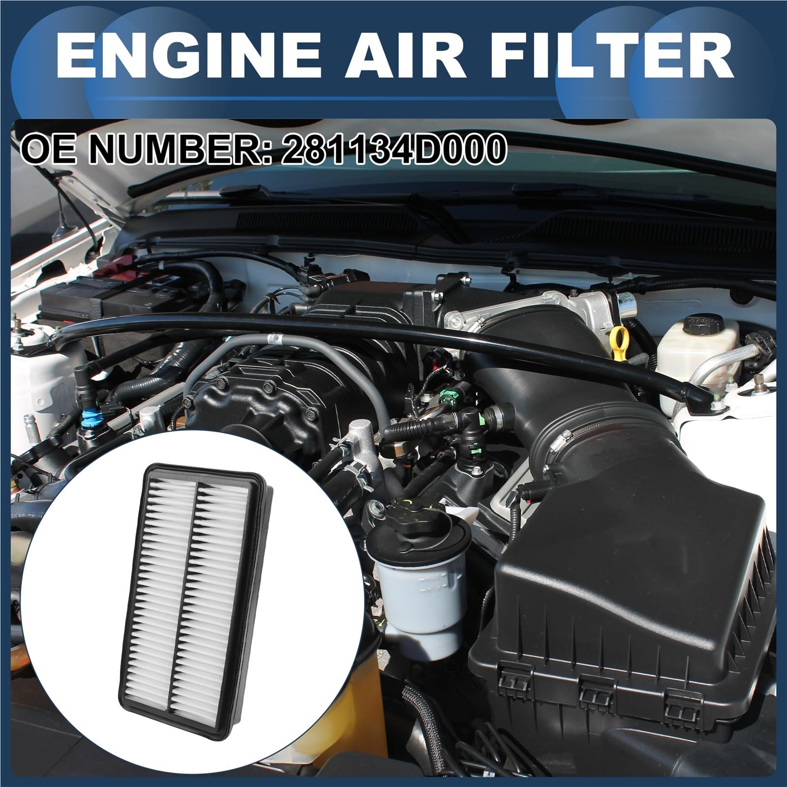 Filtr powietrza samochodu Filtr powietrza silnika samochodowego, części zamienne nr 281134D000, pasujące do filtrów powietrza Kia Sedona 2006-2014 Filtr zamienny