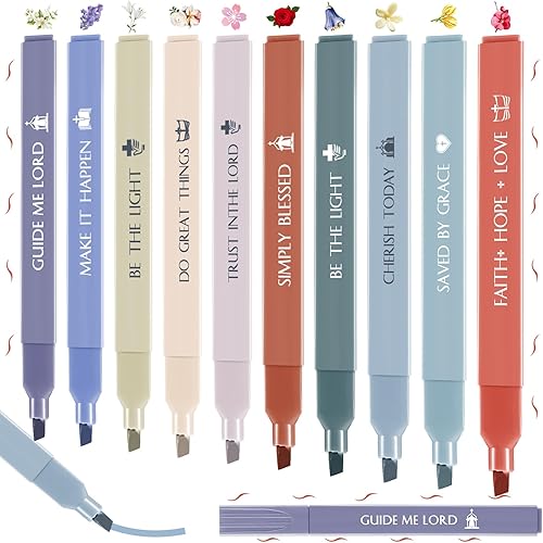 Colarr Regalos cristianos, resaltadores de la Biblia, regalo a granel para la escuela dominical para la iglesia, juego sin sangrado, con suministros