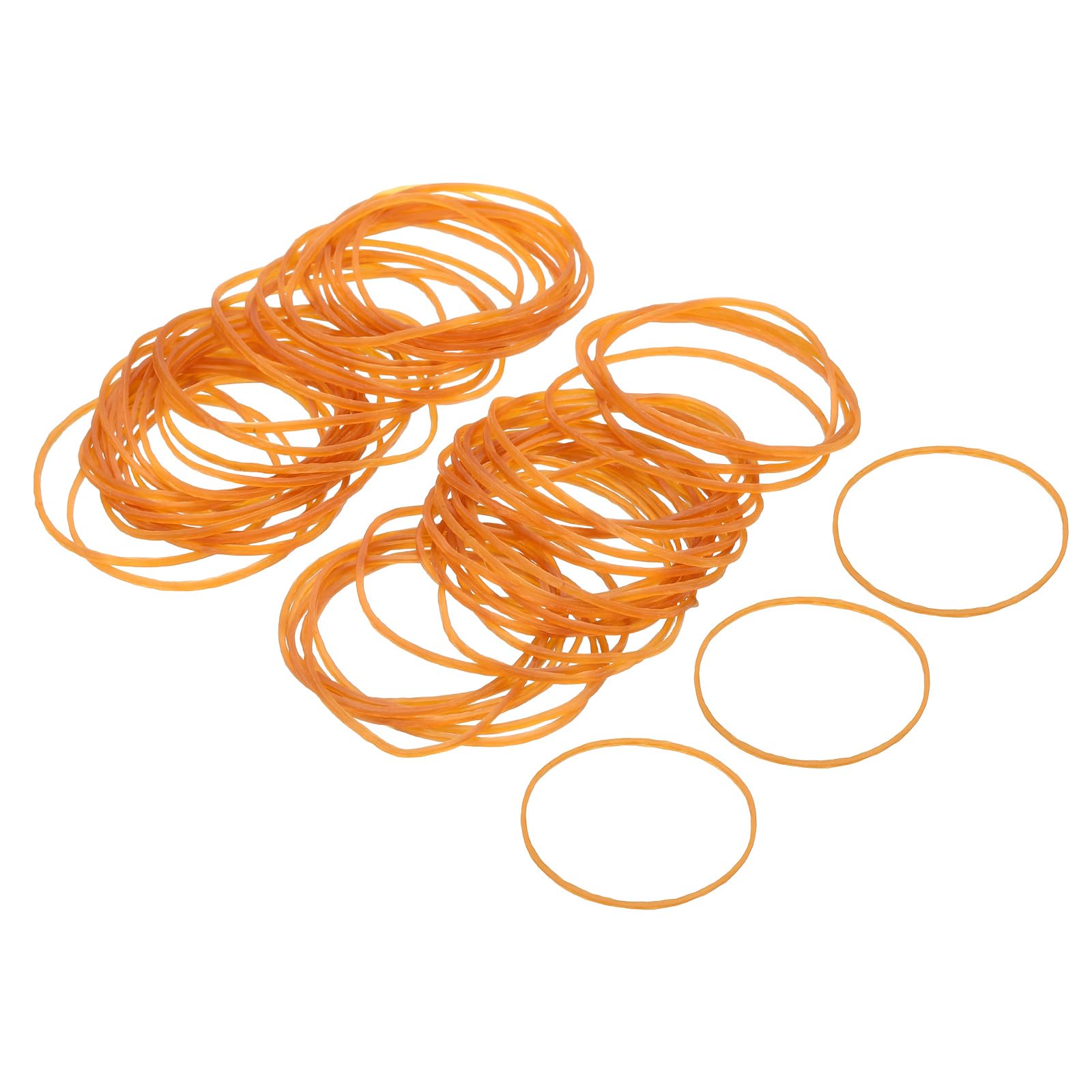 sourcing map 100 Pack Rubber Band Stretchable Rubber Elastic Band Natural 50mm x 1.4mm Hair Rubber Bands for Home Office Hair Dressing Making-up Package