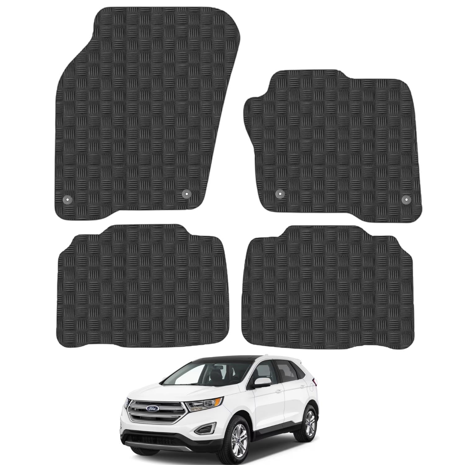 Heavy Duty 5-Piece Rubber Floor Mats For Toyota Prius Plus - Universal Fit, Anti-Slip, Black