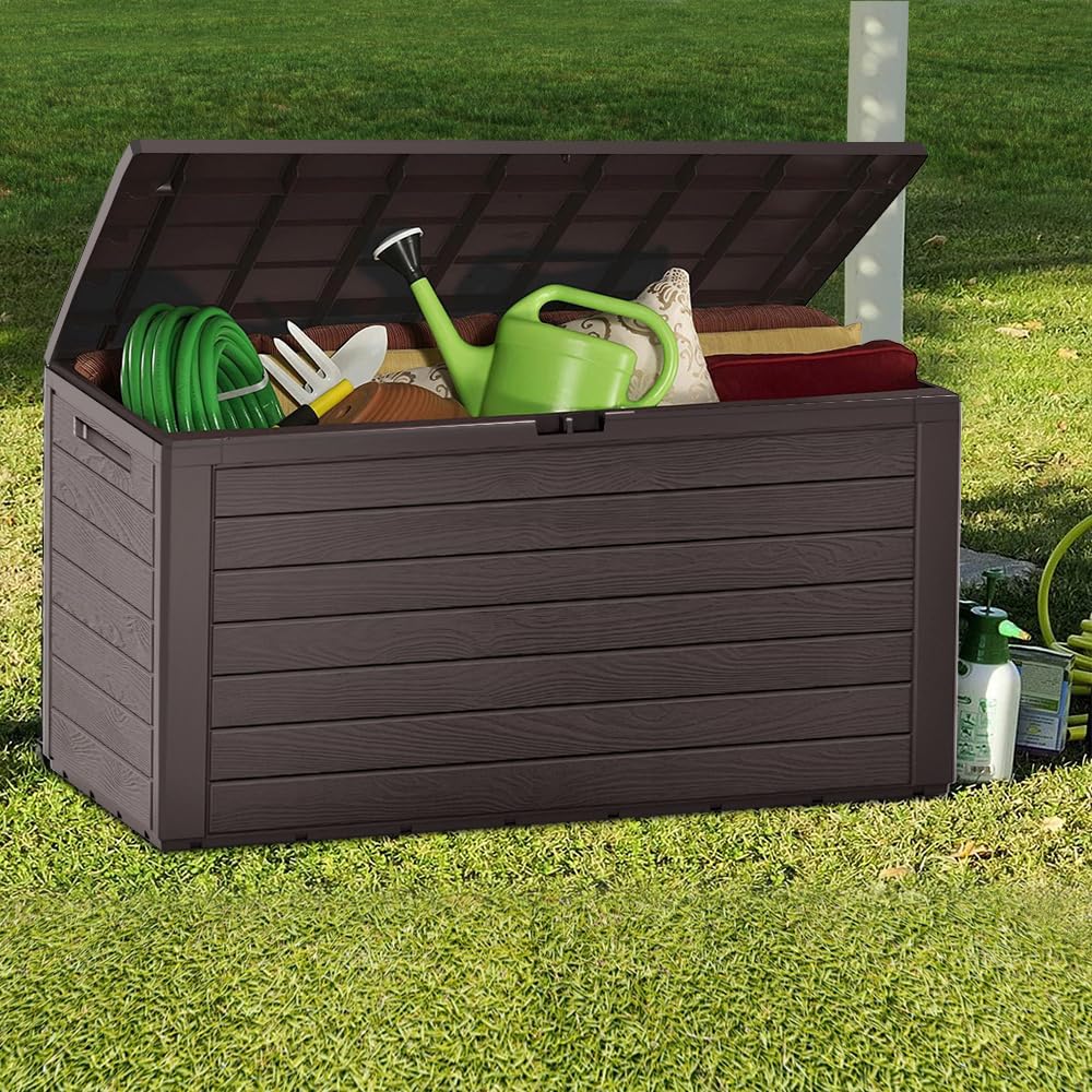 Opbergdoos XL 280 liter - voor de tuin - 116 x 44 x 55 cm - handgrepen