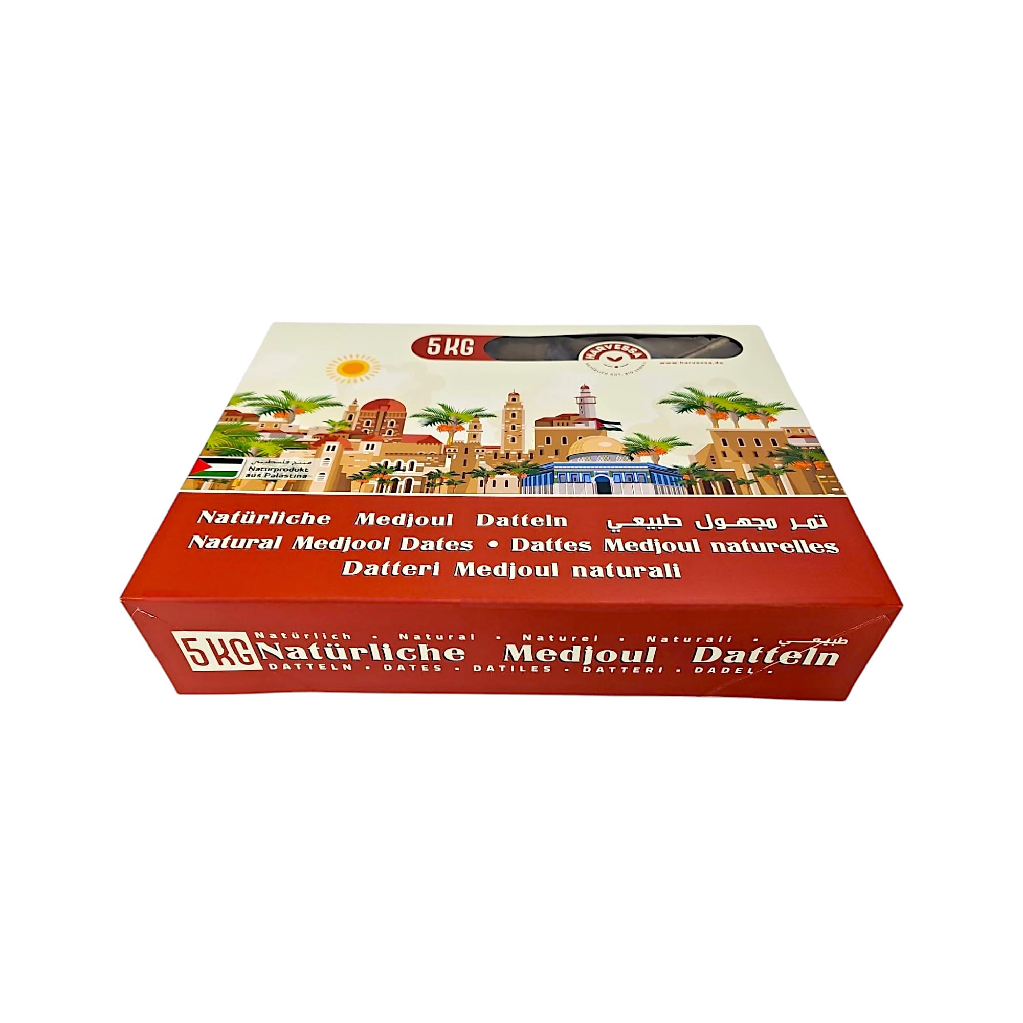 Medjool Datteln 5KG DELIGHT | Datteln Medjool 5kg Premium Qualität | Natürlich getrocknet & Naturbelassen | Vegetarisch & Vegan | Reich an Fruchtfleisch | Königsdatteln mit Stein | Neue Ernte 2025