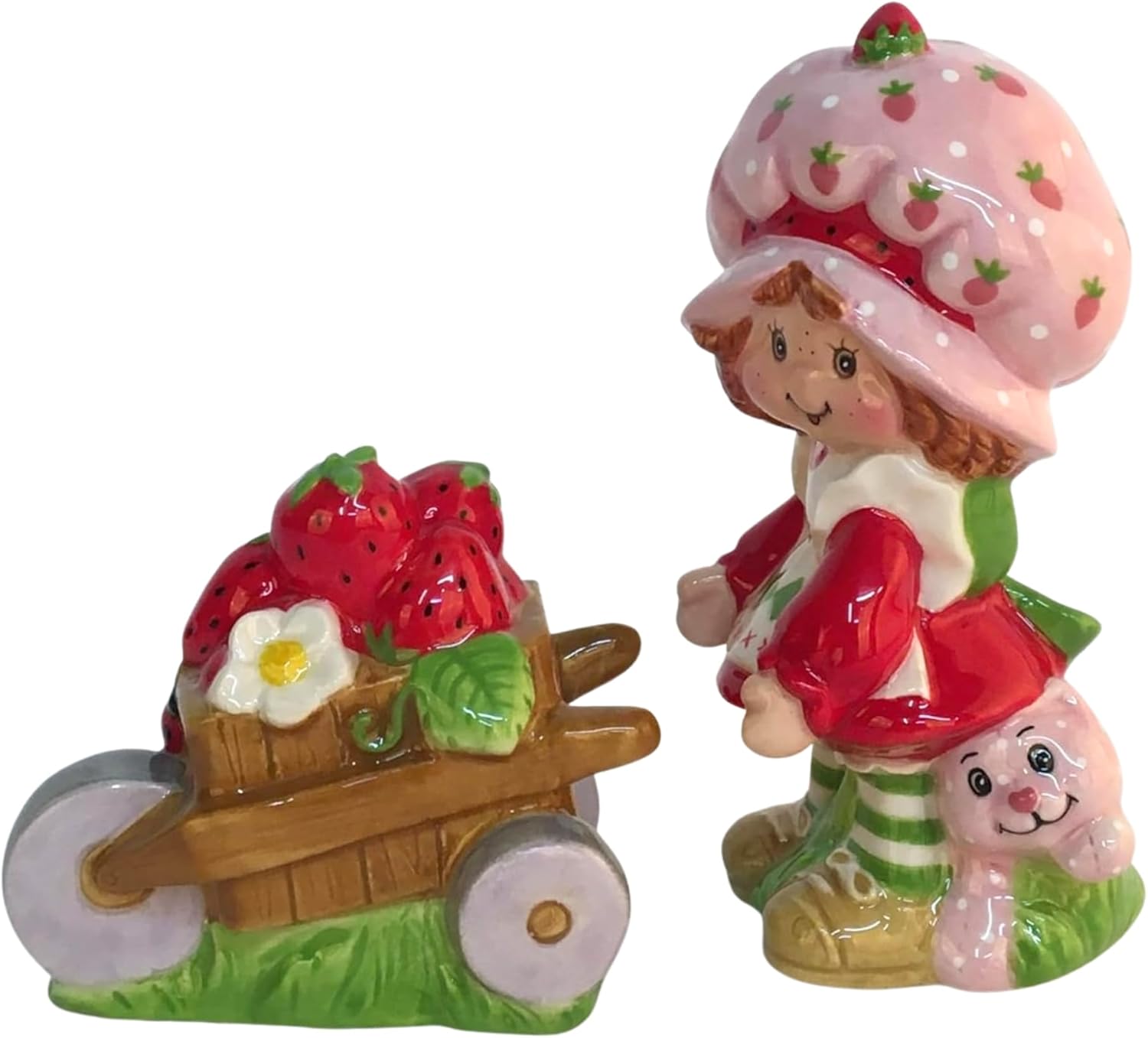Strawberry Shortcake Haulin' Fun Salt and Pepper, 5"L x 2.75"W x 4.125"H created by Blue Sky Clayworks