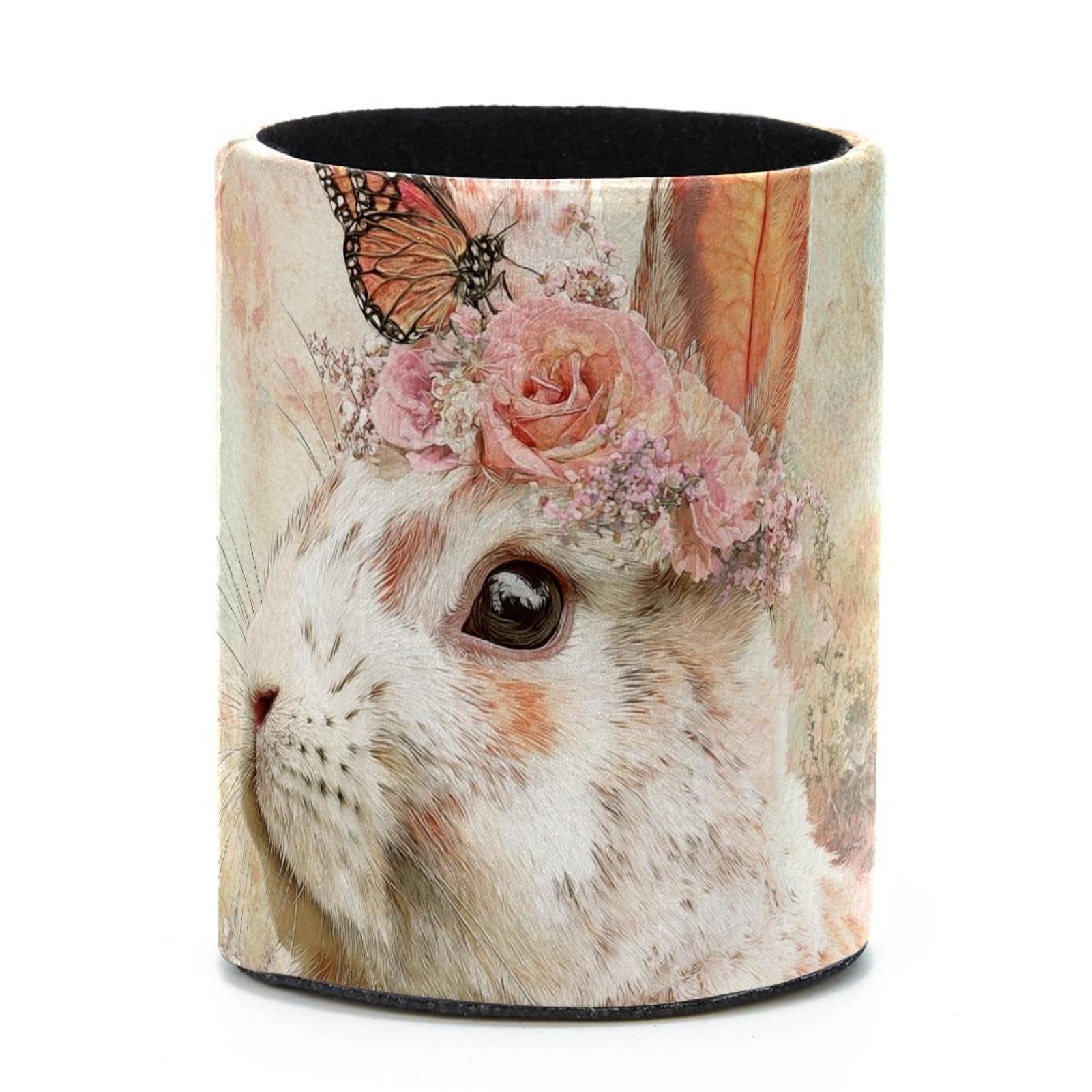 VAPOKF Round Pencil Holders for Desk, Rabbit and Butterfly Pen Holders Pen Pot Makeup Brushes Storage Desktop Stationery Supplies Organiser for Home Office