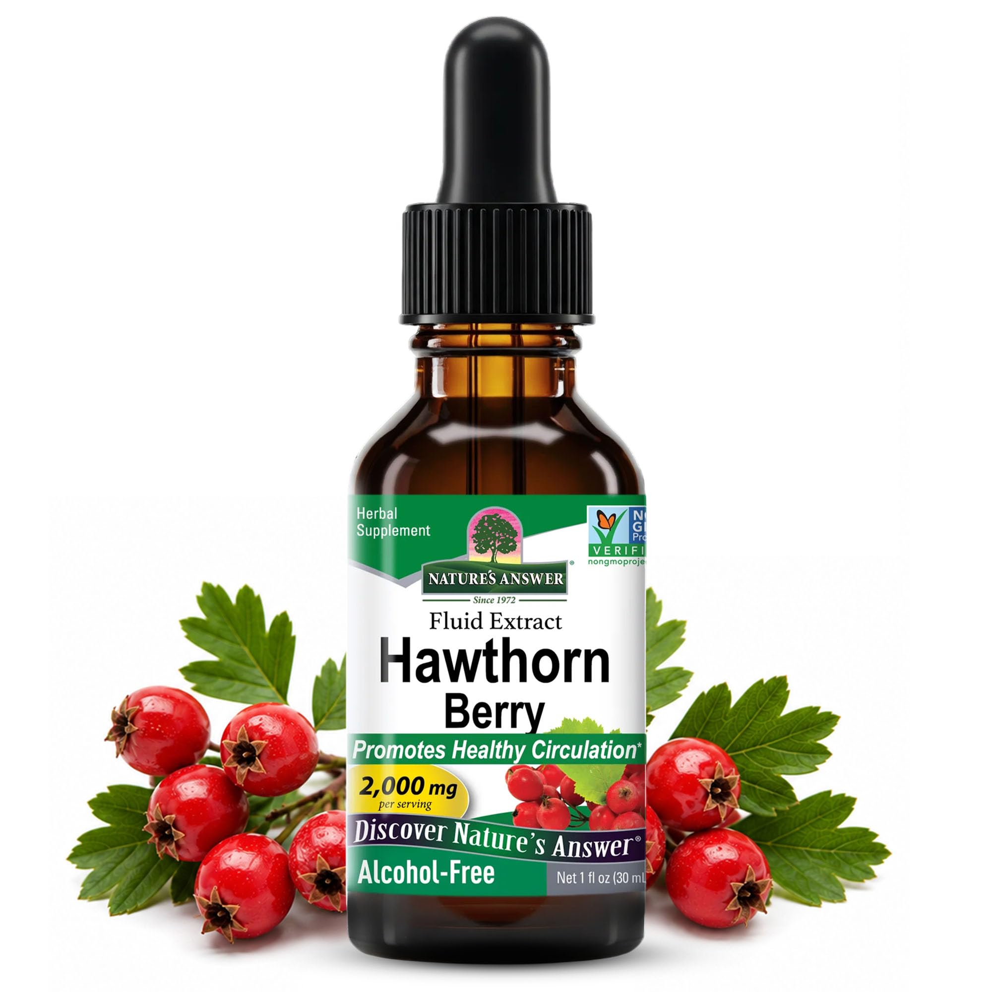 Nature's Answer Hawthorn Berries Herbal Extract - 1oz, Kosher, Gluten-Free