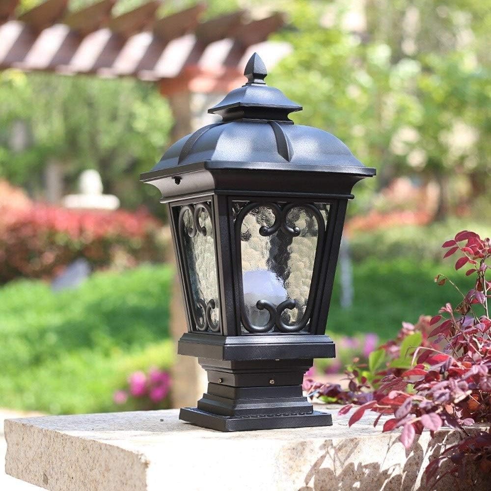 最大77 Offクーポン ヴィンテージ45cmフェンススティグマフィクスチャヨーロッパウォールポストライトアメリカルーラルコラムランプハイライトガラスアルミニウムe27ip65防水ピラーポストランプパティオ裏庭風景街路灯芝生トール 黒 Www Designsbymissmandee Com